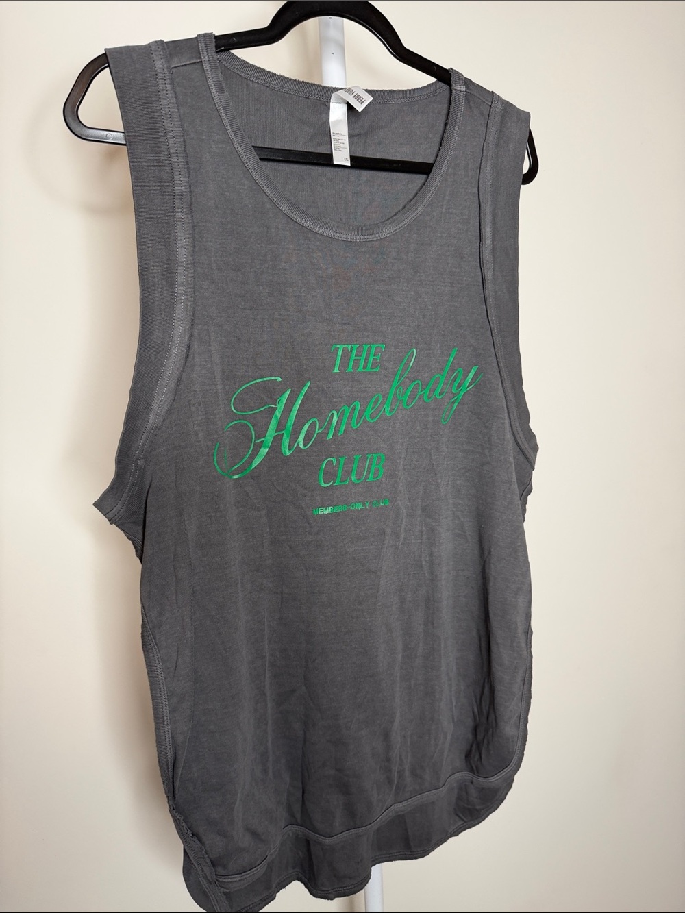 The Homebody Club Gray Sleeveless Side Slit Tank Top